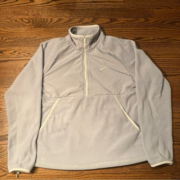 Nike Men's 1/2 Zip Winterized Polar Fleece Gray Jacket - Size Large - Picture 1 of 13